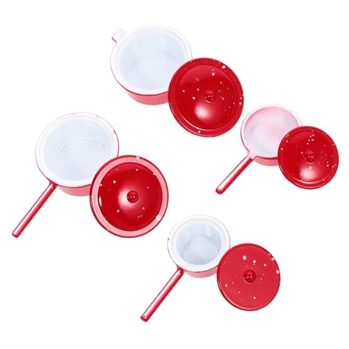 HOOTNEE 4 Stück Teiliges Kochgeschirr aus Realistische Töpfe für Puppenhaus Dekoration Küchenaccessoires für Kreative Spielwelten HOOTNEE 4 Stück Teiliges Kochgeschirr aus Realistische Töpfe für Puppenhaus Dekoration Küchenaccessoires für Kreative Spielwelten von HOOTNEE