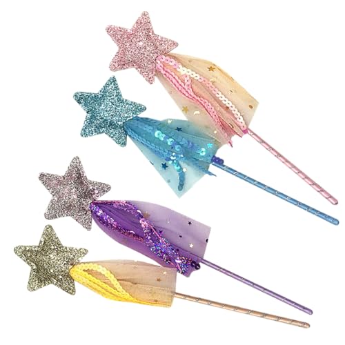 HOOTNEE 4 Stück Teiliges sternförmige Feenstäbe für Kindergeburtstag Cosplay Party Feenstäbe für Mädchen Halloween Verkleidung Zubehör HOOTNEE 4 Stück Teiliges sternförmige Feenstäbe für Kindergeburtstag Cosplay Party Feenstäbe für Mädchen Halloween Verkleidung Zubehör von HOOTNEE