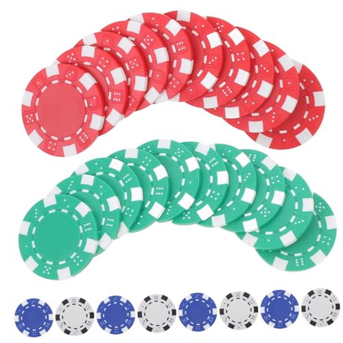 HOOTNEE 40 Stück Teiliges aus Kunststoff Kleine Runde Spielchips in Farben Langlebig und Leicht als Spielzubehör Zählchips und Lernmarker für Poker und Brettspiele von HOOTNEE