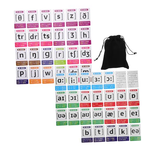 HOOTNEE 48 Stück Lernspielzeug Für Kleinkinder Lustiges Kinderspielzeug Phonetische Symbolerkennung Für Kleinkinder Magnetkartenbuchstaben Phonetische Symbolkarte Lernkarten Papier von HOOTNEE