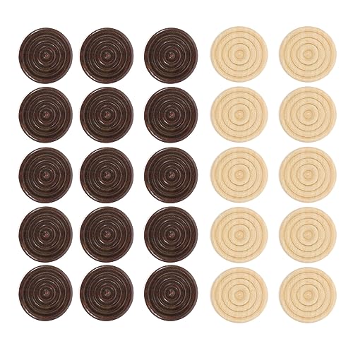 HOOTNEE 48Stücke Holz Schachfiguren Runde Checkers Figuren Holzfarbe und Zubehör für Schach und Pädagogisches für Erwachsene HOOTNEE 48Stücke Holz Schachfiguren Runde Checkers Figuren Holzfarbe und Zubehör für Schach und Pädagogisches für Erwachsene von HOOTNEE