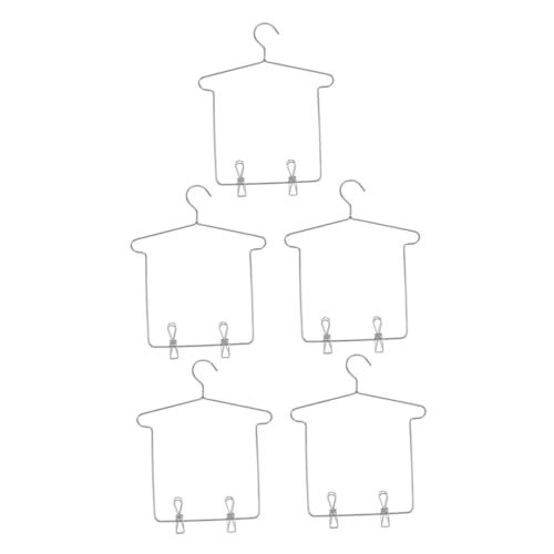 HOOTNEE 5 Sätze Teiliges Puppenkleiderbügel aus Metall mit Clips für Puppenhauskleiderschränke Silber für Aufbewahrung von Puppenoutfits und Accessoires HOOTNEE 5 Sätze Teiliges Puppenkleiderbügel aus Metall mit Clips für Puppenhauskleiderschränke Silber für Aufbewahrung von Puppenoutfits und Accessoires von HOOTNEE