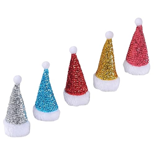 HOOTNEE 5 Stück Deko-Lutschermütze Miniatur-Weihnachtsmütze Kleine Weihnachtsmütze Mini-Weihnachtsmütze Mini-Weihnachtsmütze Utensilienhalter Für Party Flaschenverschluss Besteck von HOOTNEE