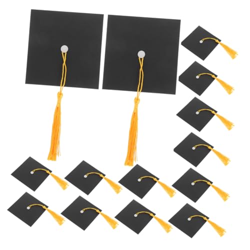 HOOTNEE 50 Satz Graduation Cap Cake Toppers Einzigartige Schokoladen Dekorationen für Abschlussfeiern Mini Doktorhut Flasche Partybedarf für Feiern von HOOTNEE