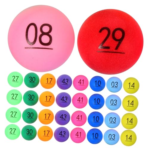 HOOTNEE 50 Stück Digitaler Zweifarbiger Lotterieball Bingo-zahlenkugeln Spielbälle Ball Für Die Lotterie Sphäre Partybälle Bunte Lotteriekugeln Bälle Für Die Heimparty Pp Kapsel Ersetzen von HOOTNEE