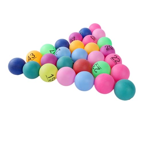 HOOTNEE 50 Stück Farbige Zahlenball Picking Bälle Kunststoff Bälle Tombola Zeichnungsbälle Kleine Bälle Nahtlose Kunststoffbälle Partybälle Bedruckte Pong Bälle Kugelbälle von HOOTNEE