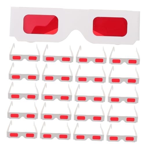 HOOTNEE Erhöhen Sie Ihr Seherlebnis 50 Stück rote 3D-Brillen für Jungen und Mädchen stilvolle Filmbrillen aus Papier für Partys Geburtstage Klassenzimmer Belohnungen von HOOTNEE