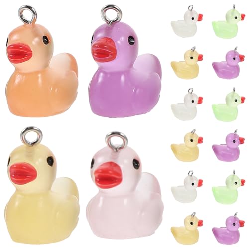 HOOTNEE 50 Stück Miniatur Resin Enten Figuren Leuchtend Bunte Kleine Mini Enten für Garten Aquarium DIY Landschaftsdekoration Handgefertigte Harz Ornament von HOOTNEE