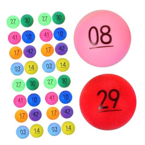 HOOTNEE 50 Stück Zahlenbälle, Tombola Ziehbälle, Partybälle, Kugelbälle, Spielbälle, Plastikbälle, Kleine Bälle, Farbige Pflückbälle, Kugel Partybälle HOOTNEE 50 Stück Zahlenbälle, Tombola Ziehbälle, Partybälle, Kugelbälle, Spielbälle, Plastikbälle, Kleine Bälle, Farbige Pflückbälle, Kugel Partybälle von HOOTNEE