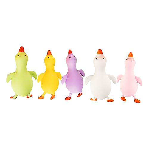 5St Wutabbauspielzeug Facilitation Stress abbau Animal Squishy Toys Funny Stress Balls Geschenke Spielzeuge Quetschspielzeug kleines Spielzeug tragbar Partybedarf weiße Gans Kind von HOOTNEE