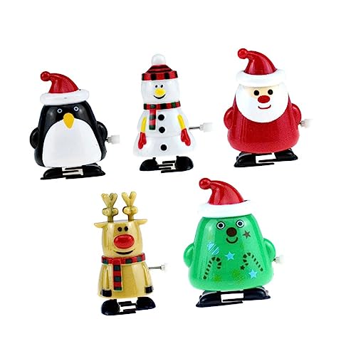HOOTNEE 5St Elchspielzeug Weihnachtsspielzeug Kinderspielzeug Penguin Pinguine Weihnachtssto Haargummis Gefälligkeiten für Weihnachtsfeiern aufziehbares Tierspielzeug Weihnachten Uhrwerk von HOOTNEE