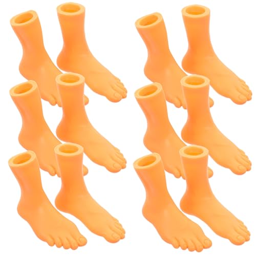 HOOTNEE 6 Paar Zehenfinger Abdeckungen, Fußpuppen, Kleine Fußpuppen, Mini Fingerfüße, Fußförmige Fingerpuppen, Fingerfüße, Puppenfüße, Fingerpuppen, Fingerfuß, Fingerfüße, Mini Fuß von HOOTNEE