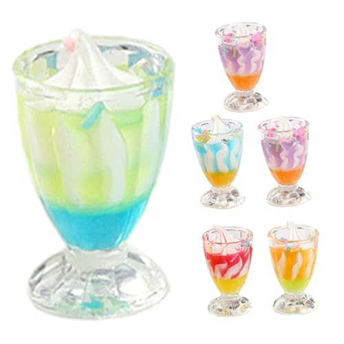 HOOTNEE 6 Stück Simulationseis, Miniatur Eiscreme Spielzeug, Mini Dessert Ornament, Simulierte Dessert Requisite, Miniatur Requisite, Eiscreme Modell, Mini Puppenhaus Zubehör, Mini von HOOTNEE