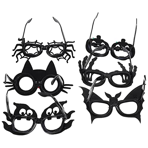 HOOTNEE Halloween-party-brillen-set 6-teilig Spinnen- -kürbis-brille Lustig Für Jungen Und Mädchen Filzmaterial Atmungsaktiv Und Bequem von HOOTNEE