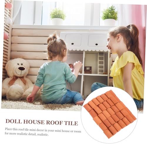 HOOTNEE 60 Stück Miniatur Dachziegel Modellbausatz Rote Mini House Roof Tiles für Puppenhaus Dachdekoration Sichere Materialien Zubehör für DIY Doll House Furniture HOOTNEE 60 Stück Miniatur Dachziegel Modellbausatz Rote Mini House Roof Tiles für Puppenhaus Dachdekoration Sichere Materialien Zubehör für DIY Doll House Furniture von HOOTNEE