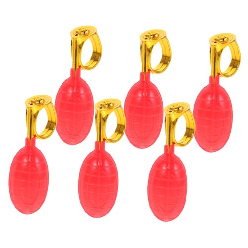 HOOTNEE 6st Sprühring Lustiges Ringspielzeug Für Kinder Wasser-partygeschenke Streiche Streich-wasserspielzeug Spielzeuge Ringe Magische Requisiten Plastik Rot Erwachsener von HOOTNEE