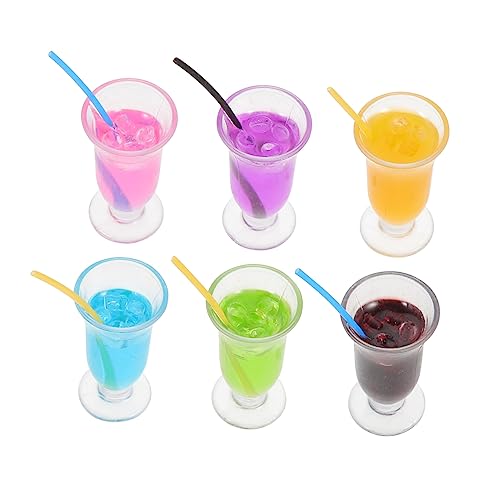 HOOTNEE 6Stücke Cocktail Deko Teilig Kunstvolle Mini Accessoires Hochwertige Harz Modelle für Puppenhaus und DIY Projekte Mini Küchen und Kreative von HOOTNEE