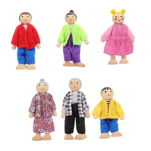 HOOTNEE 6er Set Puppen Familienkollektion üße Miniaturfiguren Für Puppenhaus Dekoration DIY Holzspielzeug Familie Mit Liebevollen Details Ideal Als Für HOOTNEE 6er Set Puppen Familienkollektion üße Miniaturfiguren Für Puppenhaus Dekoration DIY Holzspielzeug Familie Mit Liebevollen Details Ideal Als Für von HOOTNEE