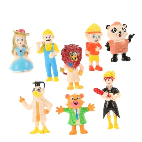 HOOTNEE 8 Stück Puppen Tier Ornamente Mini Menschen Figur Tierhandwerk Miniatur Puppe Mini Tierfiguren Puppen Ornament Mini Spielzeug Dekor Puppenfigur Kind Spielkonsole von HOOTNEE