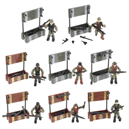 HOOTNEE 8st Personenfigur Karrieremenschen Miniaturmenschenmodelle Simulierte Streichrequisiten Mini-Soldaten-Modell Sandtisch Menschen Modell Armee Jungs Panzer Kind Plastik Beweglich von HOOTNEE