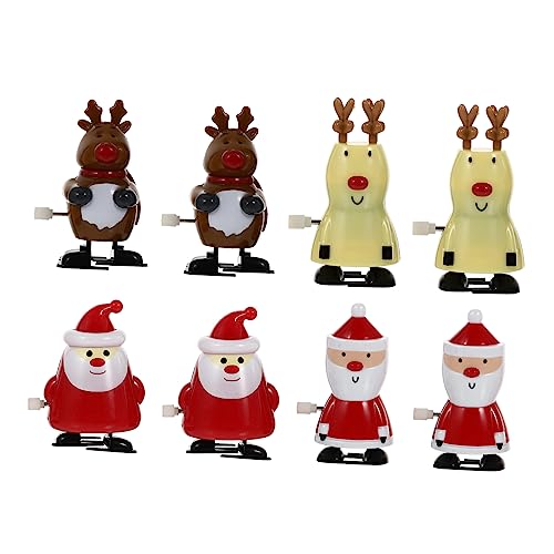 HOOTNEE 8st Weihnachtsspielzeug Urlaubsspielzeug Zum Aufziehen Strumpffüller Pinguinfiguren Weihnachtsuhrwerk Spielzeug Weihnachtswandern Mini-stuffies Elch Plastik Süßigkeitentasche Kind von HOOTNEE