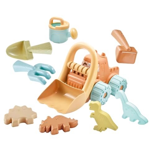HOOTNEE 9 Stück Teiliges Strandspielzeug Set mit Dinosaurier Sandförmchen Sandspielzeug für Sandkasten und Rechen Gießkanne für Outdoor und Kreative im Sand von HOOTNEE