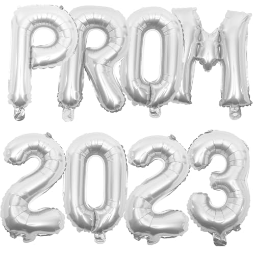 HOOTNEE Abschlussfeier Folienballons Aluminiumfolie Graduation Party Dekoration Silber Prom Luftballons für Schulabschluss Partygestaltung von HOOTNEE