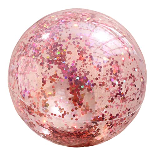 HOOTNEE Aufblasbarer Glitzer Strandball Transparenter Wasserball Mit Goldenen Pailletten Inklusive Luftpumpe Perfekt Für Sommerpartys Pool Und Strandspiele von HOOTNEE