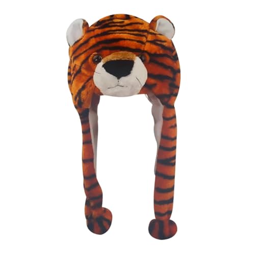 HOOTNEE Bequemer Tigerhut Wintermütze Elastischer Plüsch Tierkopfbedeckung Festliches Accessoire für Jungen und Mädchen Party Kostüm HOOTNEE Bequemer Tigerhut Wintermütze Elastischer Plüsch Tierkopfbedeckung Festliches Accessoire für Jungen und Mädchen Party Kostüm von HOOTNEE
