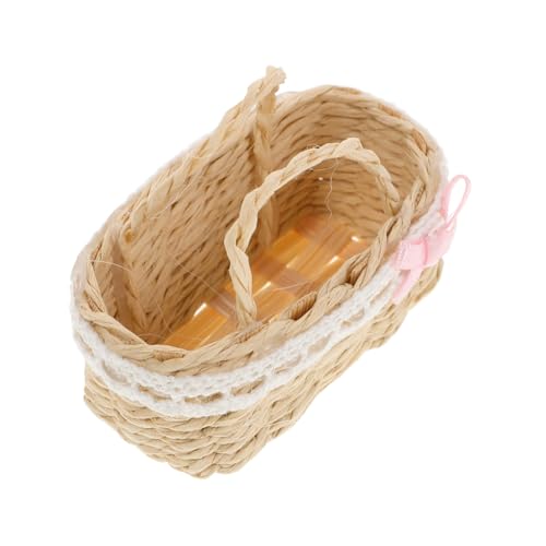 HOOTNEE Blumenkorb für Puppenhaus Handgefertigter Dekokorb mit Griff für Spielzeugszenen und Stilvolle Wohnaccessoires für Kleine Räume HOOTNEE Blumenkorb für Puppenhaus Handgefertigter Dekokorb mit Griff für Spielzeugszenen und Stilvolle Wohnaccessoires für Kleine Räume von HOOTNEE