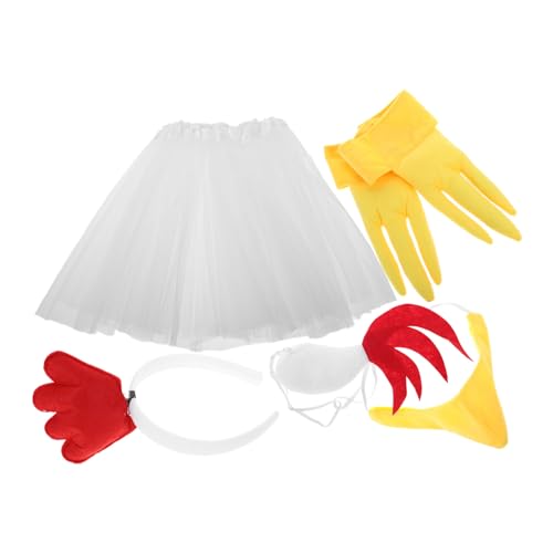 HOOTNEE Chicken Cosplay Set Teilig Weißes Feder Huhn Kostüm mit Kopfband und Krallen Atmungsaktiv Bequem für Halloween Weihnachten und Party Festivals HOOTNEE Chicken Cosplay Set Teilig Weißes Feder Huhn Kostüm mit Kopfband und Krallen Atmungsaktiv Bequem für Halloween Weihnachten und Party Festivals von HOOTNEE
