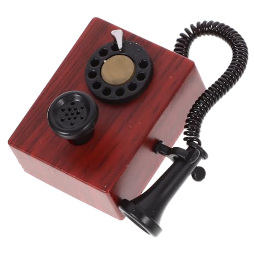 HOOTNEE Doll House Vintage Telefon Modell Retro Dekoration für Puppenhaus Weinrot für Mini Szenen für Kinderpartys HOOTNEE Doll House Vintage Telefon Modell Retro Dekoration für Puppenhaus Weinrot für Mini Szenen für Kinderpartys von HOOTNEE