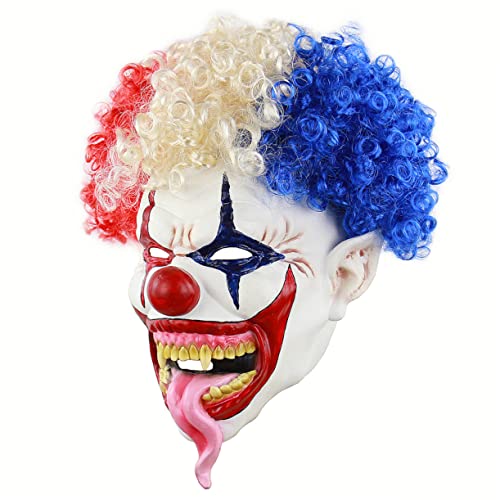 HOOTNEE Entsetzlich Grusel Halloween-dekor Ausgefallene Kostümmasken Maske Reinigen Horror-zombie Parodie Clown Halloween-masken Für Erwachsene Horrormasken Gläser Cosplay von HOOTNEE