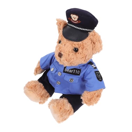 HOOTNEE Fluffy Polizeibär Kuscheltier Plüsch Stofftier für und Niedlich mit Uniform und Mütze als und Raumdekoration HOOTNEE Fluffy Polizeibär Kuscheltier Plüsch Stofftier für und Niedlich mit Uniform und Mütze als und Raumdekoration von HOOTNEE