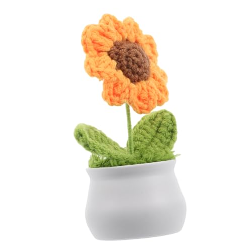 HOOTNEE Gehäkelter Sonnenblumen Strauß Kleine Topfpflanze Schreibtisch Handgefertigter Gestrickter Topf Auto Armaturenbrett Für Zuhause Und Büro HOOTNEE Gehäkelter Sonnenblumen Strauß Kleine Topfpflanze Schreibtisch Handgefertigter Gestrickter Topf Auto Armaturenbrett Für Zuhause Und Büro von HOOTNEE