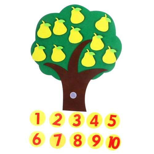 HOOTNEE Gewebtes Zahlen Digitales Kognitives Lernspiel für Wiederverwendbarer Baum mit Weichen Kanten Tragbares Montessori intelligenzspielzeug für Vorschule und Kindergarten von HOOTNEE