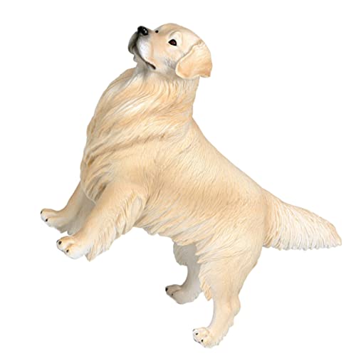 HOOTNEE Golden Retriever-Ornament Kidcraft-spielset Tierfiguren Spielset Golden Retriever-Modell Hunde-skulptur-dekor Tiermodell-Spielzeug Mini-Hund Kleiner Hund Haustier Hund Büro Plastik von HOOTNEE