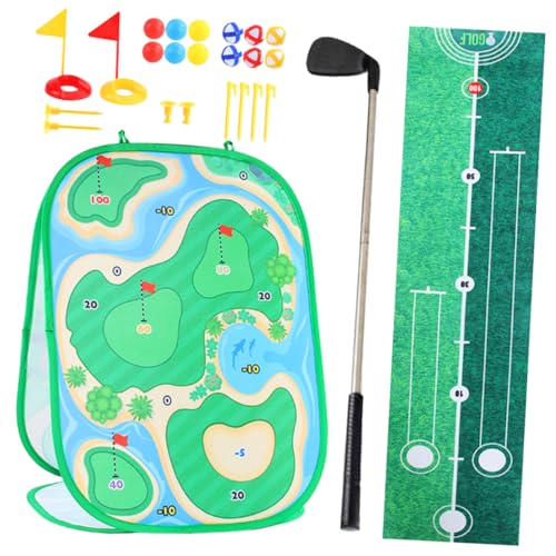 HOOTNEE Golfspielset für Tragbares Golfspielzeugset für Drinnen und Draußen Fördert Motorische Fähigkeiten und Geduld für Eltern Junge Mädchen Aktivitäten von HOOTNEE