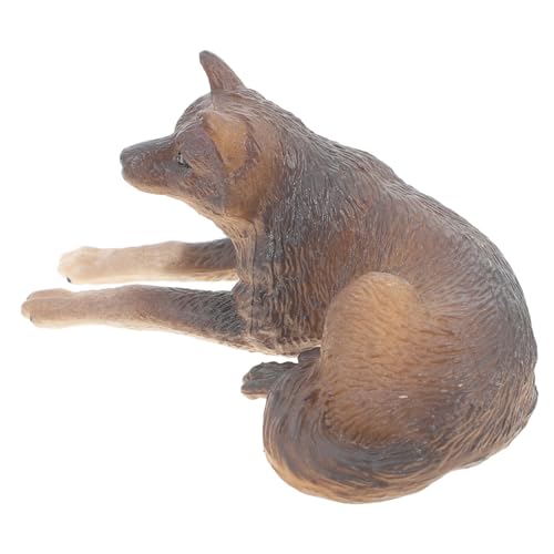 HOOTNEE Graues Wolfsmodell Spielzeug Tiermodell Wolfsstatue Wolfsfiguren Wildtierfigur Wildtierornament Kognitives Wolfsmodell Wildtierfiguren Wolfsornament Wolfsspielzeug von HOOTNEE