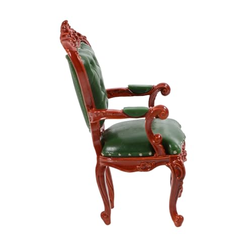 HOOTNEE Grüne Rückenlehne Stuhl Modell Mini Möbel Für Puppenhaus Mini Dollhousedecor Mini Puppenhausmöbel Miniatur Möbelmodell Vintage Puppenhausmöbel Mikro Landschaftsrequisite von HOOTNEE