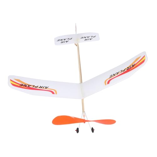 HOOTNEE Gummiband Flugzeug Modell Bausatz für Jungen Kleines DIY Flugmodell mit Gummimotor Robustes Indoor und Outdoor Einfacher Zusammenbau Leuchtend Rotes Design von HOOTNEE