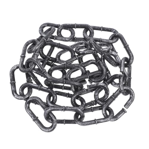 HOOTNEE Halloween Dekoration Kunststoffkette Für Kostümpartys Und Gruselfeste Langlebiges Accessoire Für Halloween-deko Und Cosplay Schwarz-Silberne Farbe von HOOTNEE