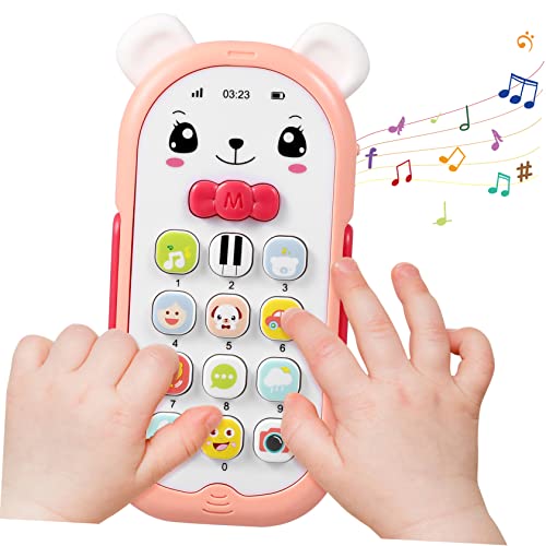HOOTNEE Handyspielzeug für Instrument Mädchen Handy Teething Toys Babyphone Babyphone 6 bis 12 Monate Abs Rosa HOOTNEE Handyspielzeug für Instrument Mädchen Handy Teething Toys Babyphone Babyphone 6 bis 12 Monate Abs Rosa von HOOTNEE