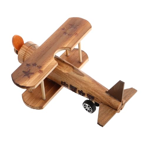 HOOTNEE Holz Flugzeug Modell Vintage Biplane Dekoration aus Holz Handgefertigtes Flugzeug für Regal Nostalgisches Wohnaccessoire Kinderspielzeug und Fotorequisiten Robuste Handwerkskunst HOOTNEE Holz Flugzeug Modell Vintage Biplane Dekoration aus Holz Handgefertigtes Flugzeug für Regal Nostalgisches Wohnaccessoire Kinderspielzeug und Fotorequisiten Robuste Handwerkskunst von HOOTNEE