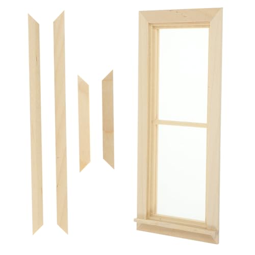 HOOTNEE Holzfenstermodell, Kleines Hauszubehör, Puppenhausdekoration, Mini Fenster Zum Basteln Von Minihäusern, Simulationsfenster Für Puppenhaus, Winzige Fenster Für Miniaturhaus HOOTNEE Holzfenstermodell, Kleines Hauszubehör, Puppenhausdekoration, Mini Fenster Zum Basteln Von Minihäusern, Simulationsfenster Für Puppenhaus, Winzige Fenster Für Miniaturhaus von HOOTNEE
