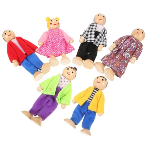 HOOTNEE Holzpuppen Familienfiguren mit Beweglichen und Beinen Mini Puppenhaus Figuren für Kreatives Rollenspiel Geeignet für Zuhause Schule und Kindergarten HOOTNEE Holzpuppen Familienfiguren mit Beweglichen und Beinen Mini Puppenhaus Figuren für Kreatives Rollenspiel Geeignet für Zuhause Schule und Kindergarten von HOOTNEE