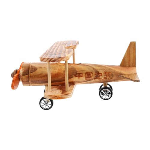 HOOTNEE Hubschraubermodell 3D-holzpuzzle Foto-Requisiten Flugzeugmodellspielzeug Modellflugzeuge Aus Holz Retro-flugzeugmodell Flugzeugfiguren Modellieren Reisen Hölzern Holzhandwerk von HOOTNEE