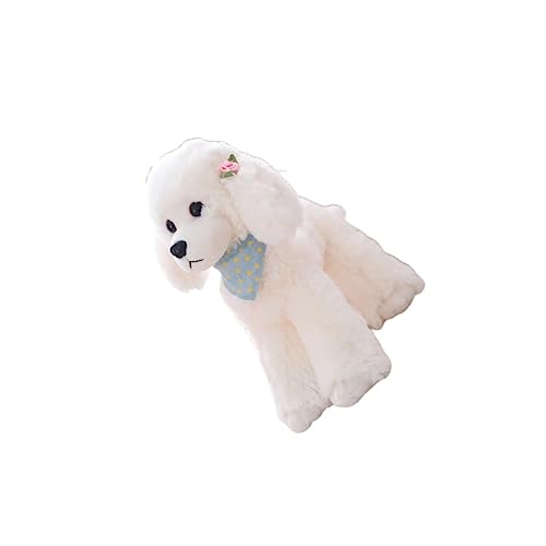 HOOTNEE Hundepuppe Maskottchen Plüschtier Spielzeug Für Haustiere Dekoratives Pudelspielzeug Spielzeughund Plüsch-welpenspielzeug Welpenfiguren Hund Stofftiere Weiß Kind Bilden Perlmutt von HOOTNEE