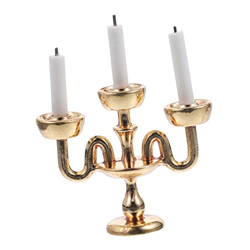 HOOTNEE Kerzenhalter Modell Puppenhaus Stumpenkerzenhalter Aus Mini Kerzenständer Kleine Hochzeitshalter Kerzenständerhalter Metall Golden von HOOTNEE