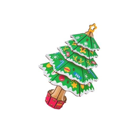 HOOTNEE Kinder Weihnachtstischplatte Holzdekoration kindliche entwicklung weihnachtsdeko Geschenke für kleine Geschenke Weihnachtssto 3D-Puzzle pädagogisches Puzzle von HOOTNEE